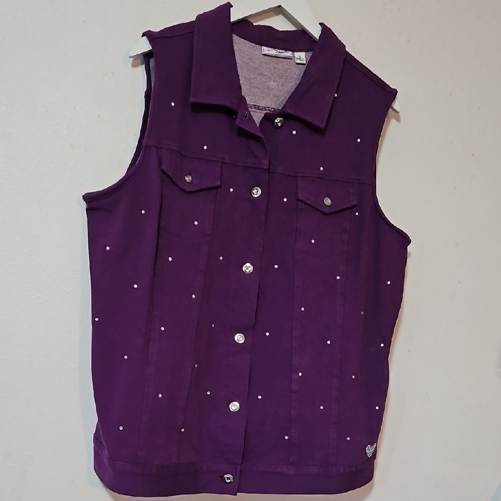 Quacker Factory DreamJeannes Purple  Sparkle Vest XL